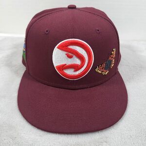 New Era x Felt Atlanta Hawks 59FIFTY Fitted 7 1/4 Maroon Butterfly Embroidered
